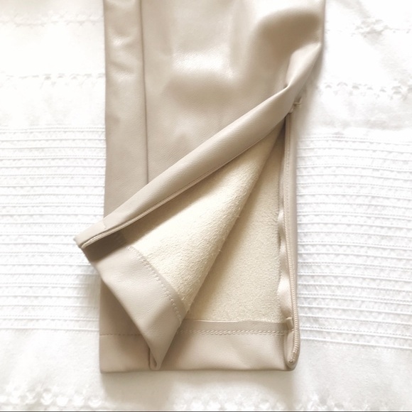 NWT ANTHROPOLOGIE AVEC LES FILLES BEIGE FAUX LEATHER HIGH RISE SKINNY PANTS - S - Picture 11 of 14